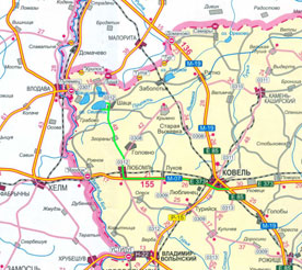 Автомобильная карта проезда к Шацким озерам